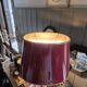 Paire d'abat jours bordeaux or