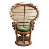 Peacock Emmanuelle high wing back wicker throne armchair