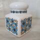 Ceramic storage pot with blue flower pattern Tauntun Vale / England
