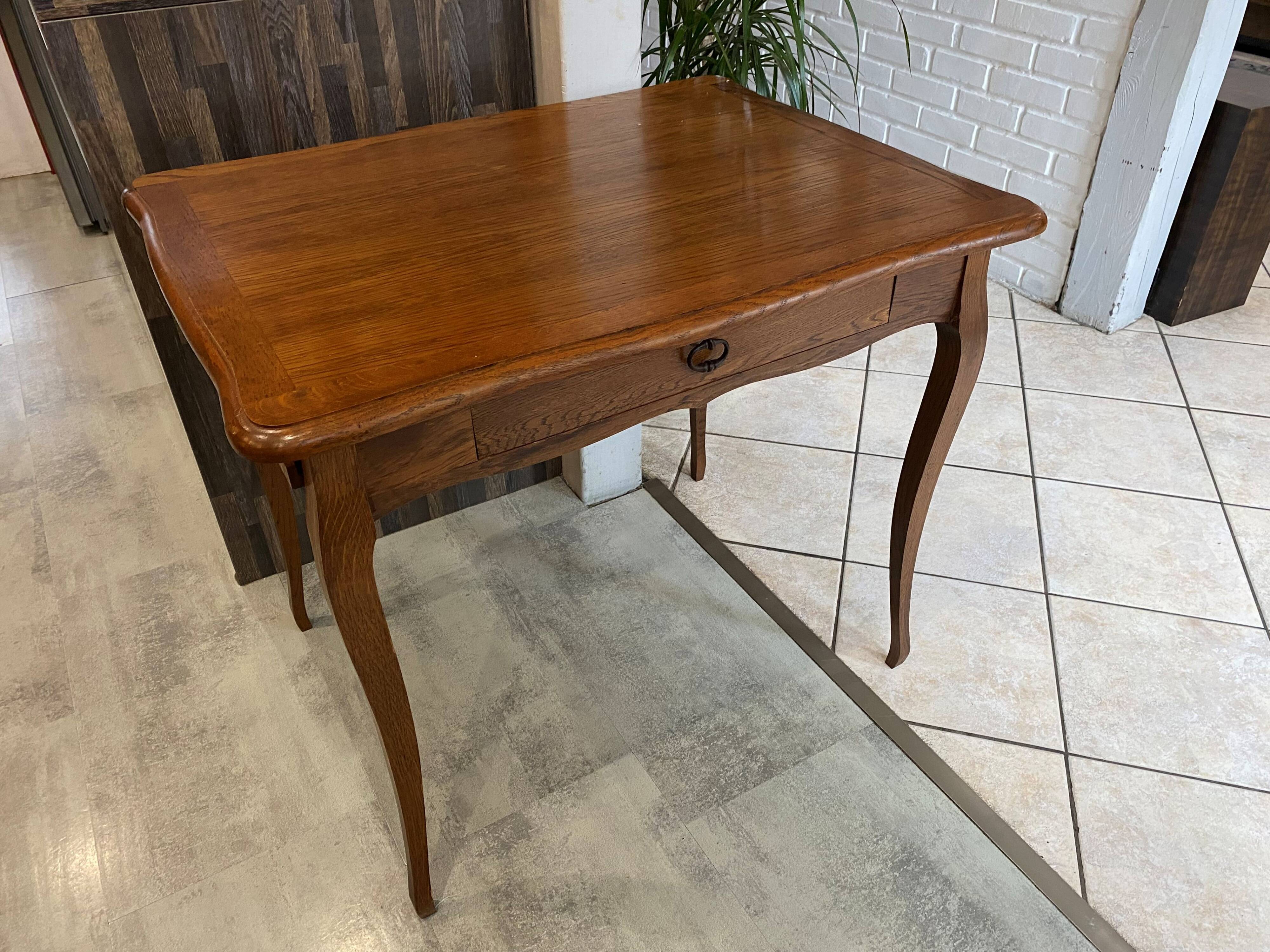 Oak desk, 1 drawer and 1 removable document holder, 1950
