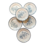 Série de sept petites assiettes plates Terre de fer XIXe