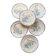 Set of seven small flat plates Terre de fer 19th century