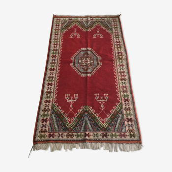 Vintage marrocan carpet wool weaves hand  198x105cm