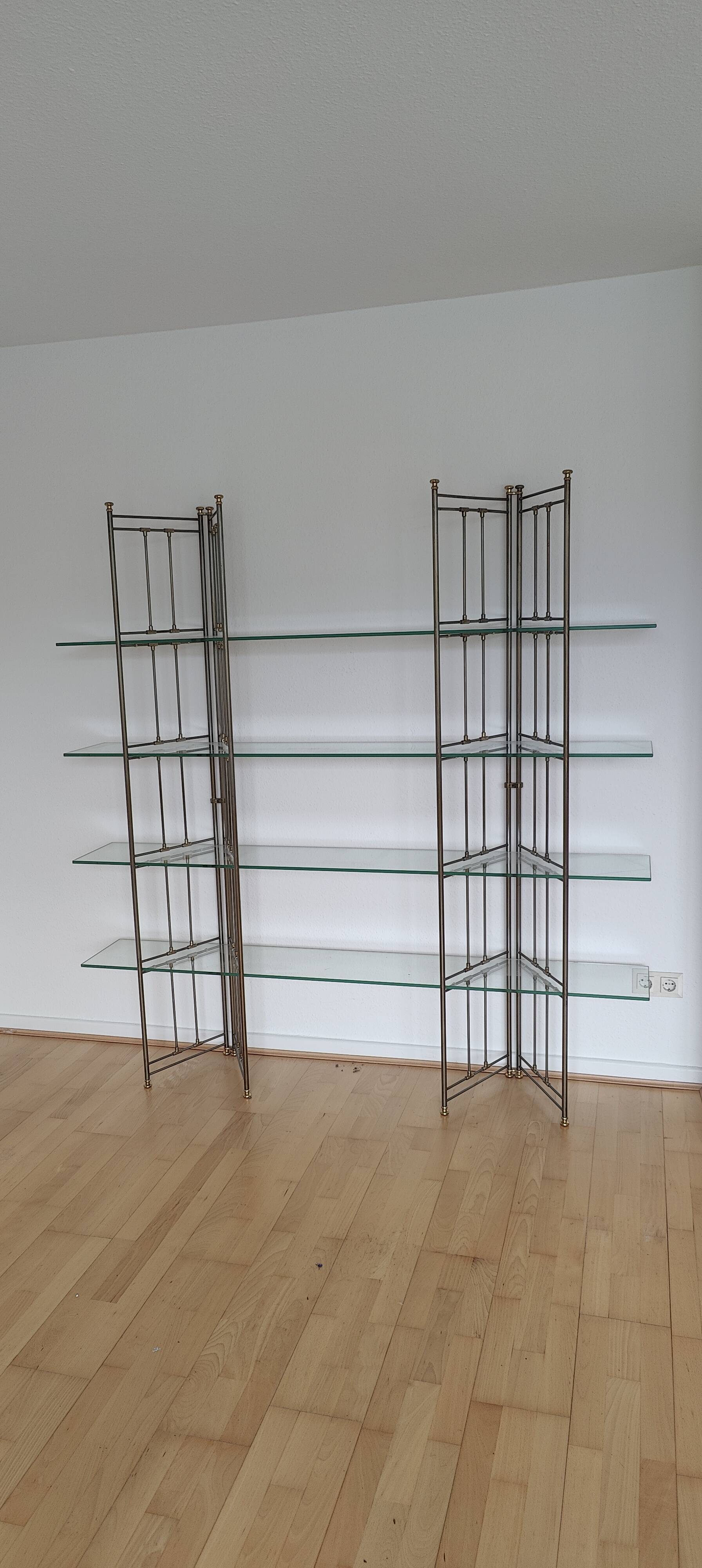 highquality freestanding glass shelf from the 80s