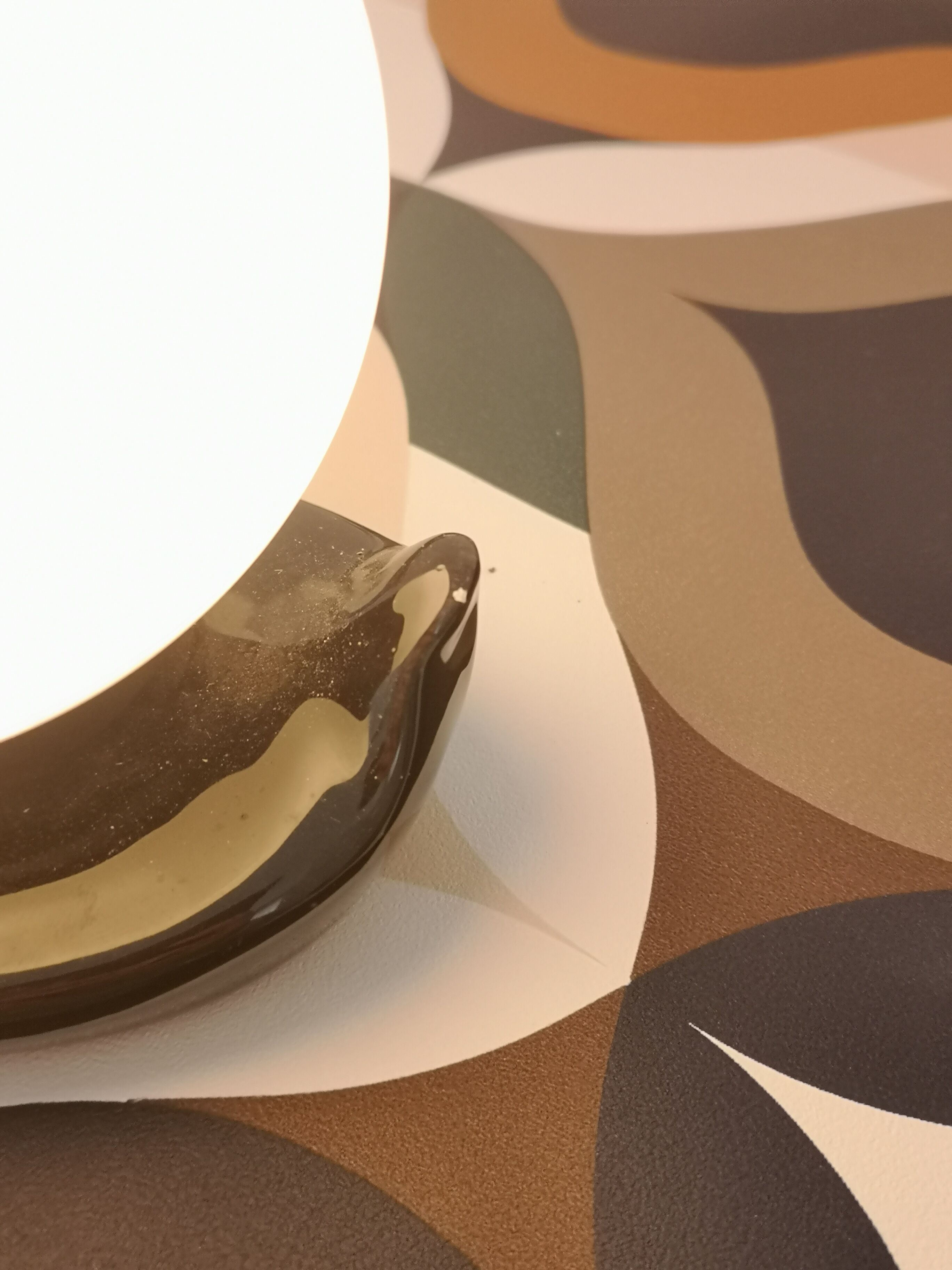 Lamp black palm in ceramic and opaline year 70