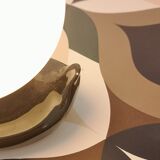 Lamp black palm in ceramic and opaline year 70