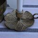 Gold metal candle holder