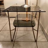 Coffee table 1950 vintage smoked glass