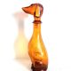 Glass dachshund decanter from Empoli, Italy 1960