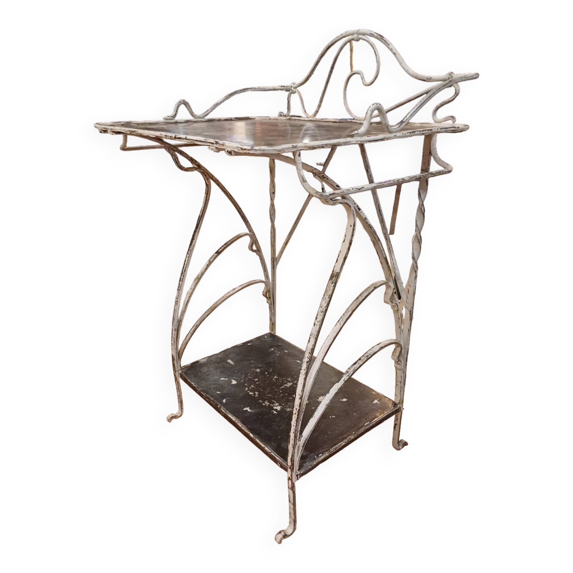 Small Art Nouveau wrought iron side table from the 1900s
