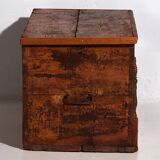 Antique brown trunk with floral patterns (c.1920) #13