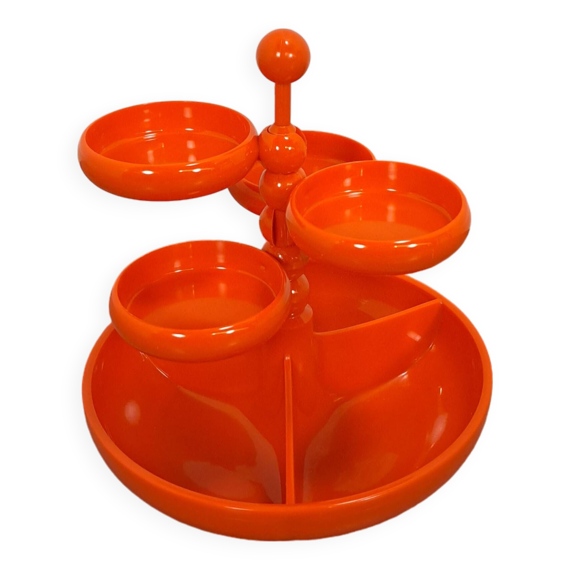 Set de bols en plastique orange Emsa Allemagne vintage