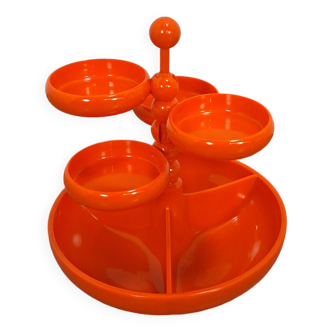 Orange plastic bowl set Emsa Germany vintage