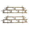 1 of 2 brass coat racks with 7 foldable hooks 1940s art-deco