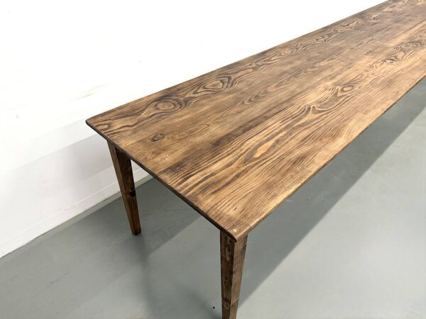 Table de Ferme XXL en Pin – Pieds Fuseaux – L367 cm