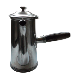 Chocolatière en metal blanc