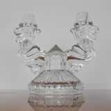 Mid-century glass candlestick/bohemia,1960's