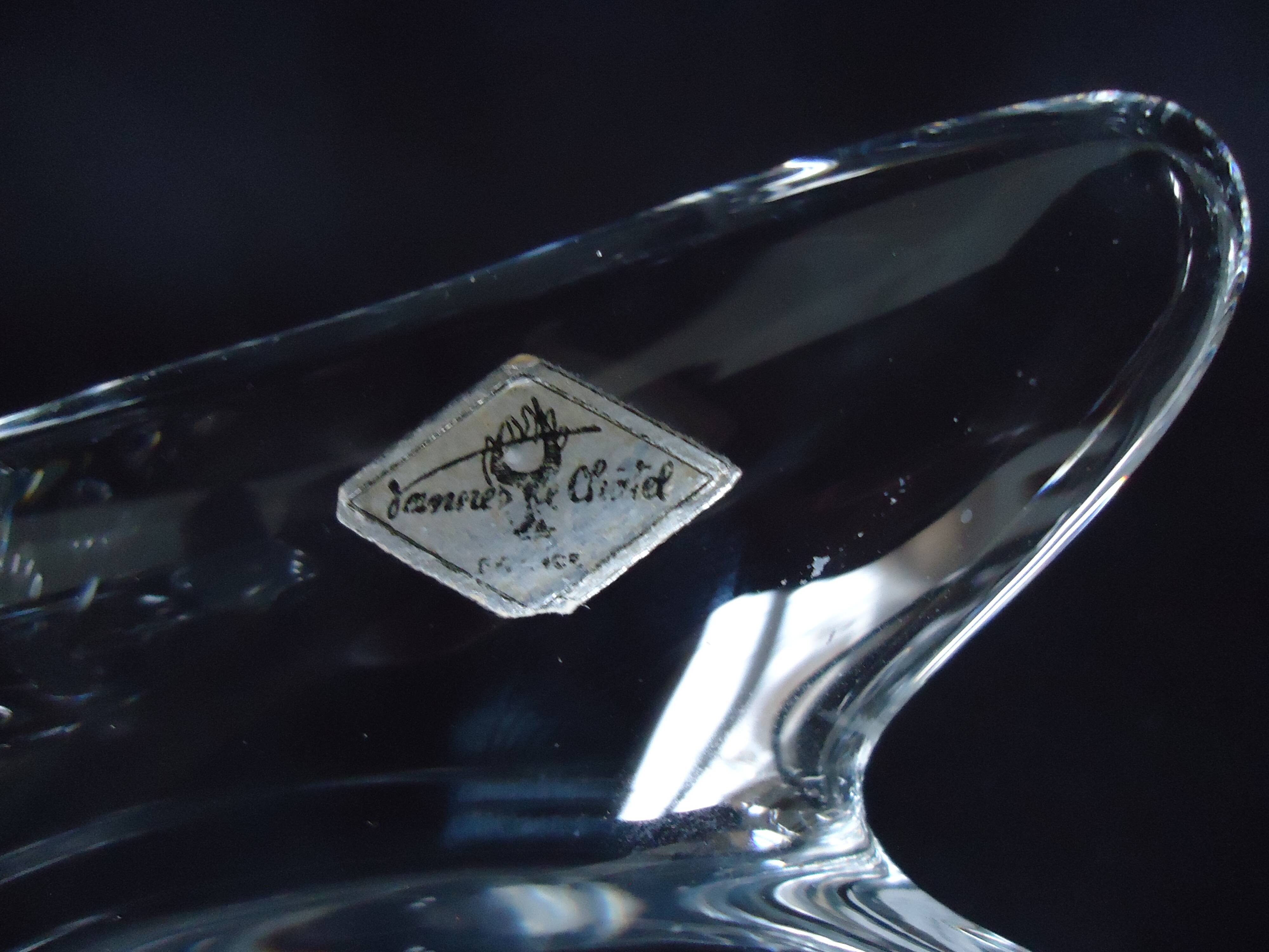 Coupe Vide-poche cristal de Vannes Le Châtel en forme de Cygne