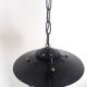 Old entrance hall suspension - opaline and black lacquered metal - 1960