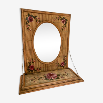 Rattan mirror to hang