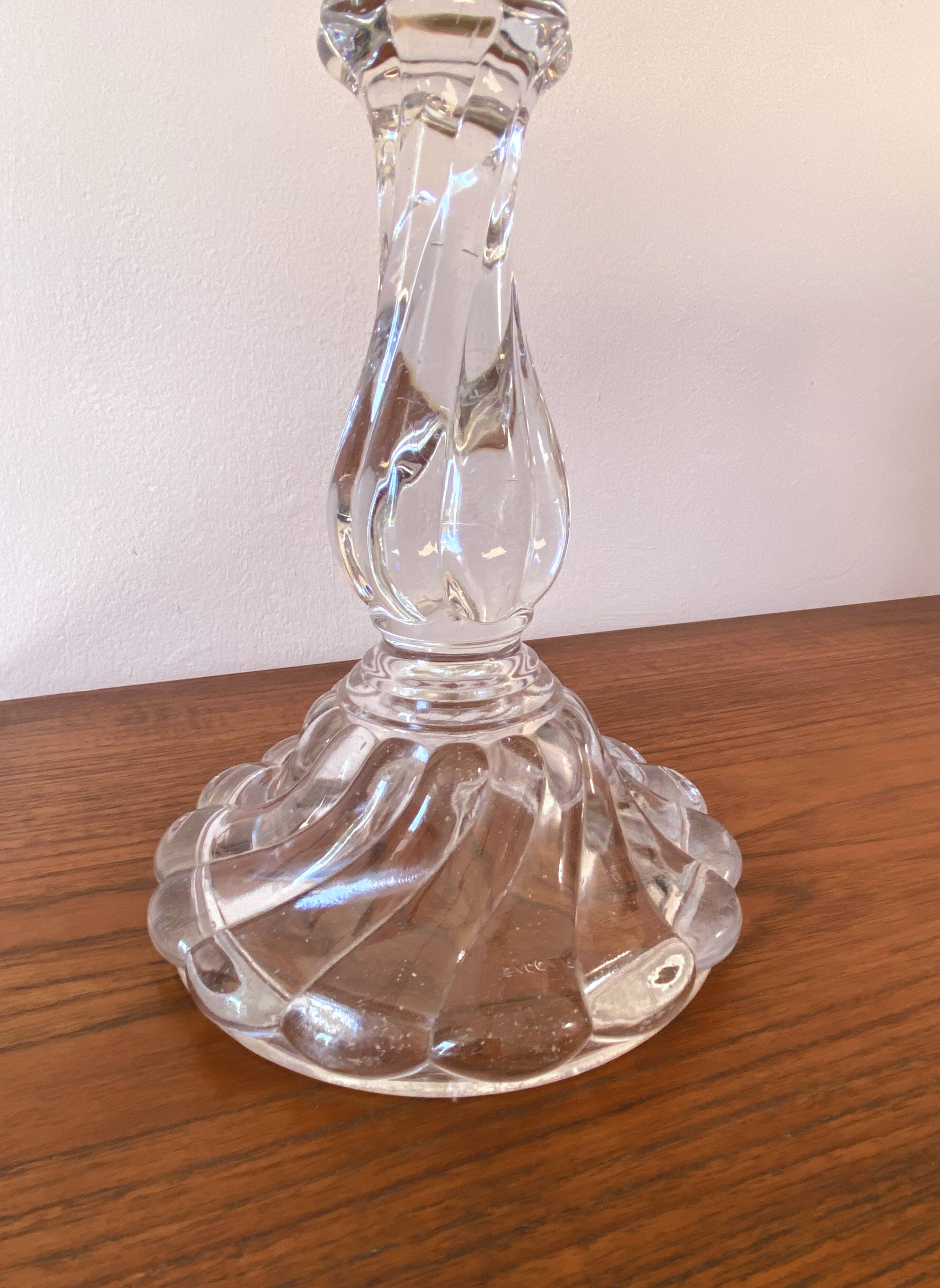 Impressive lamp base made of solid Baccarat crystal, bamboo torso model.