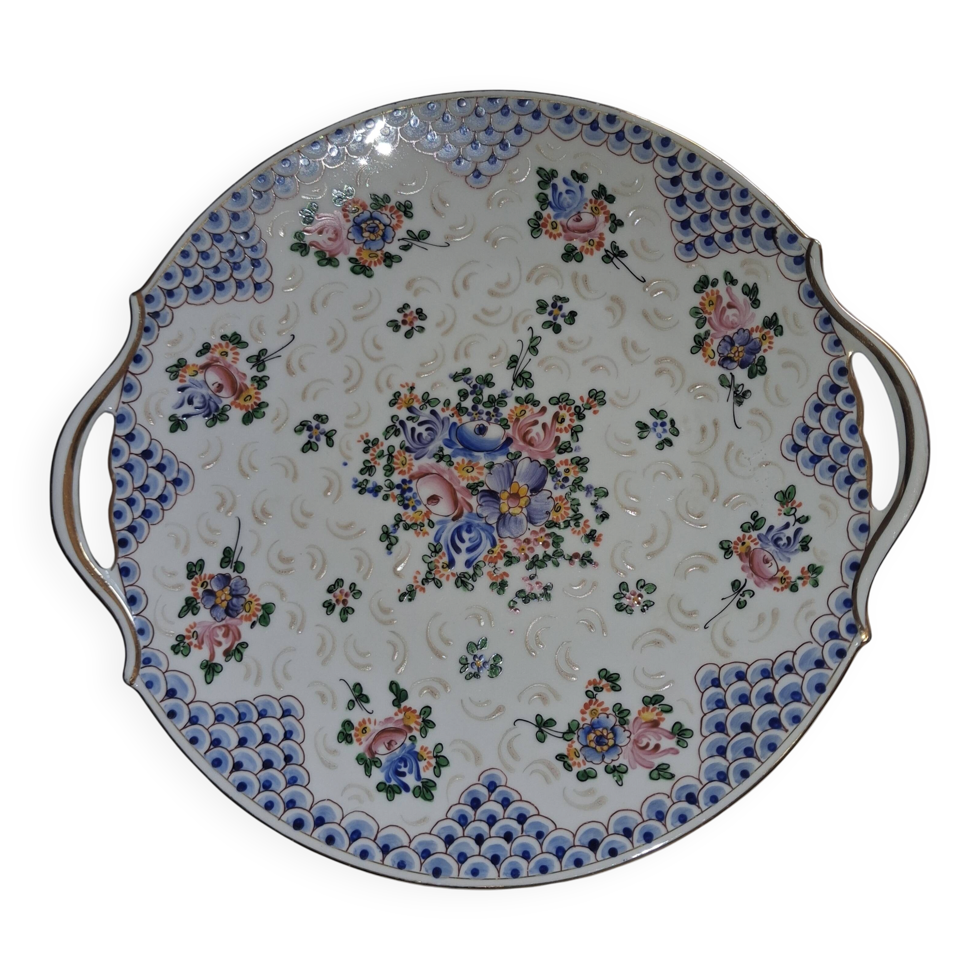 Plat à gateaux porcelaine