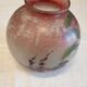 Round glass vase decorated with a landscape according to JS Peynaud.