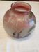 Round glass vase decorated with a landscape according to JS Peynaud.