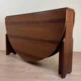 Large oval Gateleg folding table with two leaves in Rio rosewood
