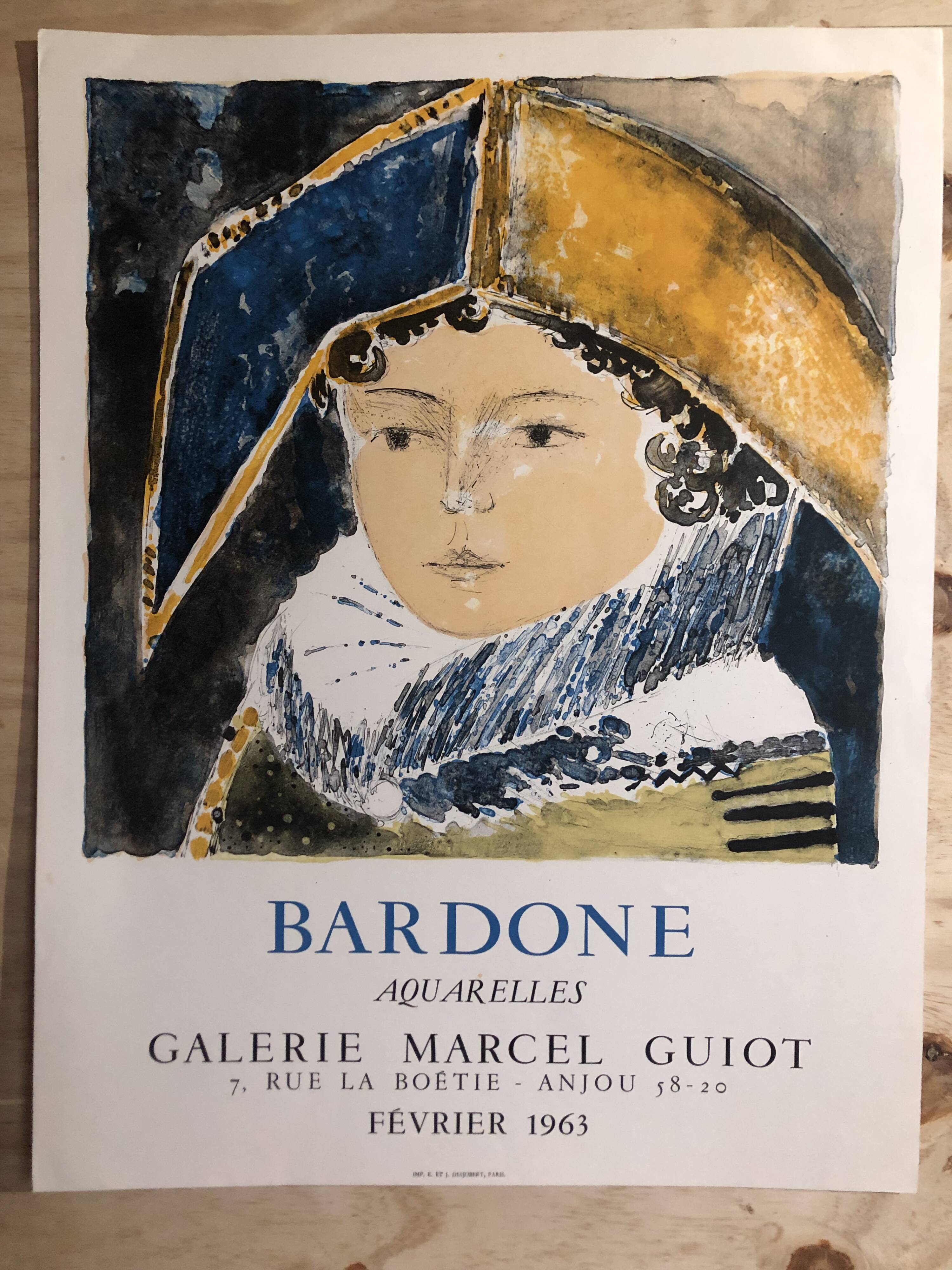 Bardone poster Galerie Marcel Guiot 1963