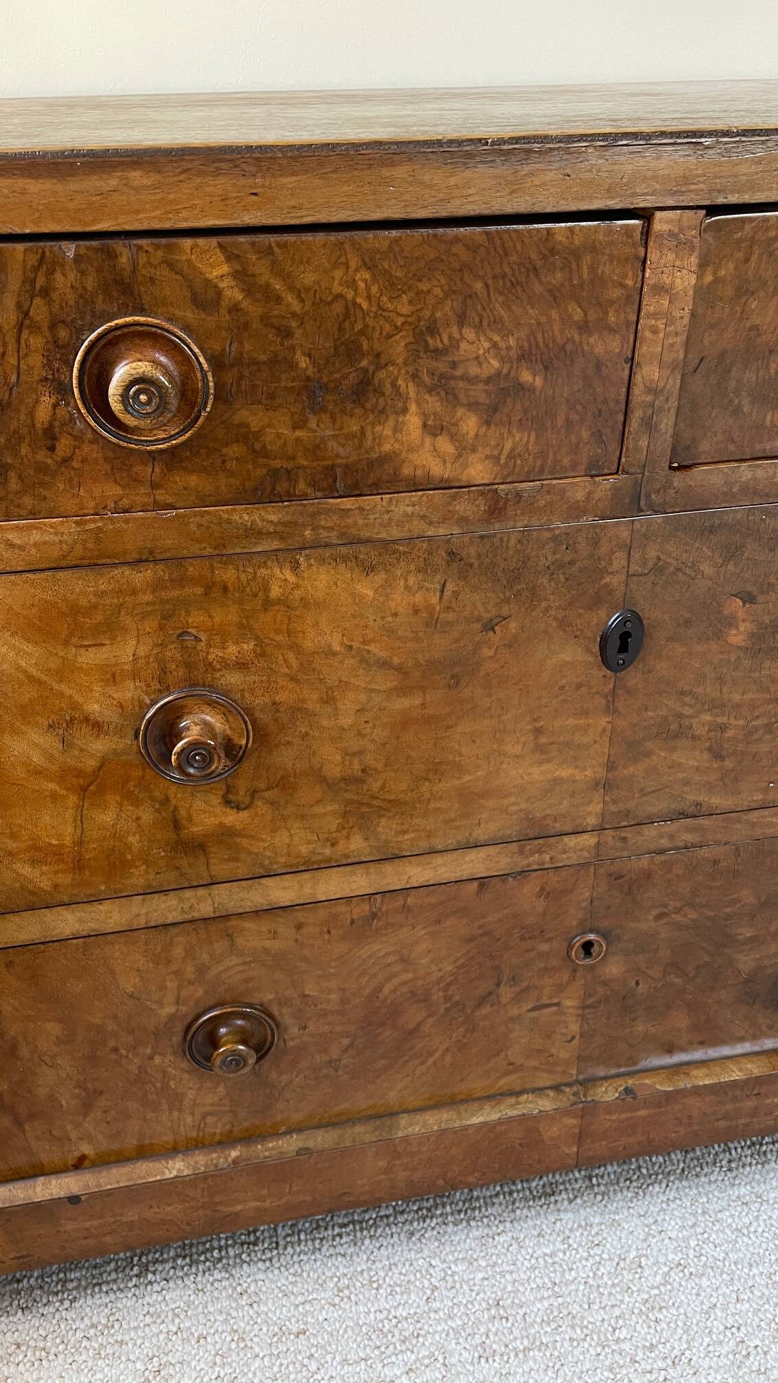 Antique Walnut and Solid Wood Commode