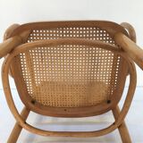 Bentwood and cane armchair