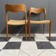 Niels Otto Moller teak and paper cord chairs, model 71