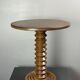 Midcentury brutalist wood turned side table in the style of Charles Dudouyt