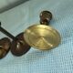 Set of 7 vintage brass candlesticks.