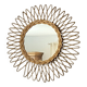 Sun mirror in woven rattan. 50cm. 1960.