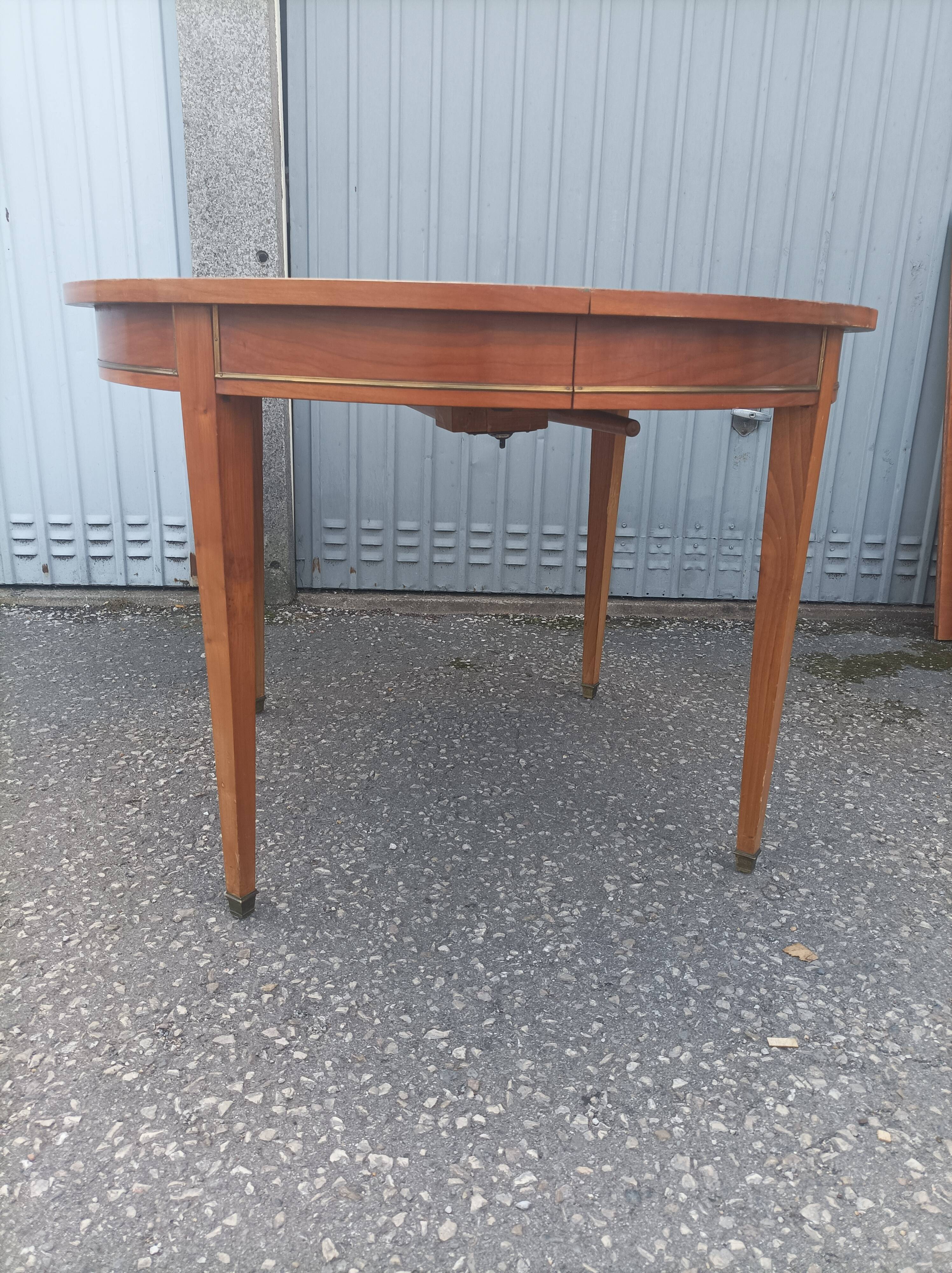 Old dining table wood brass vintage Scandinavian teak