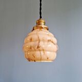 Art Deco suspension in marbled opaline with ouraline (4 available)