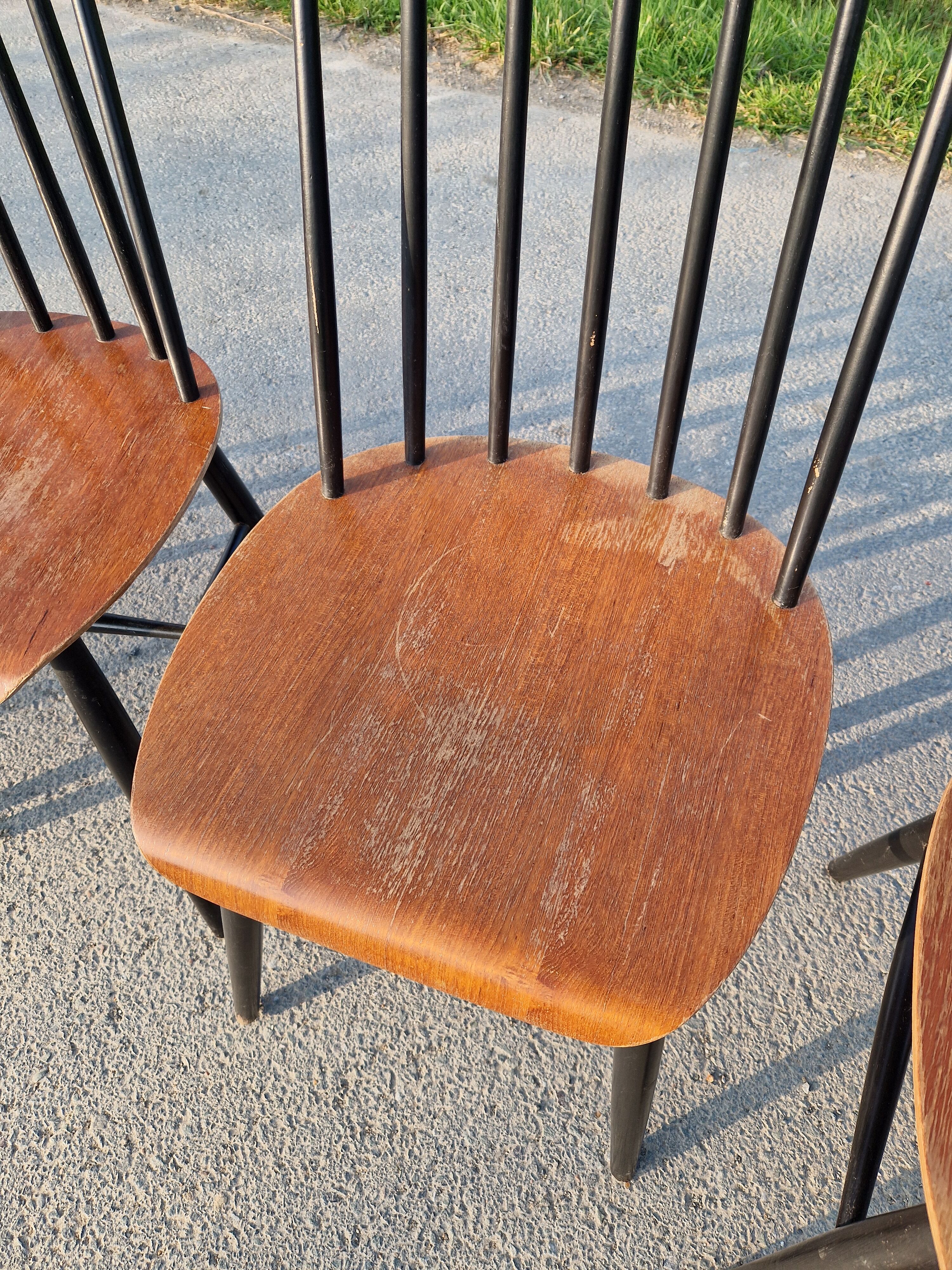 Set of 6 Fannett Scandinavian chairs by Ilmari Tapiovaara 1960.