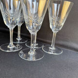 Large wine glasses (5) - Art Deco - Blown and cut crystal