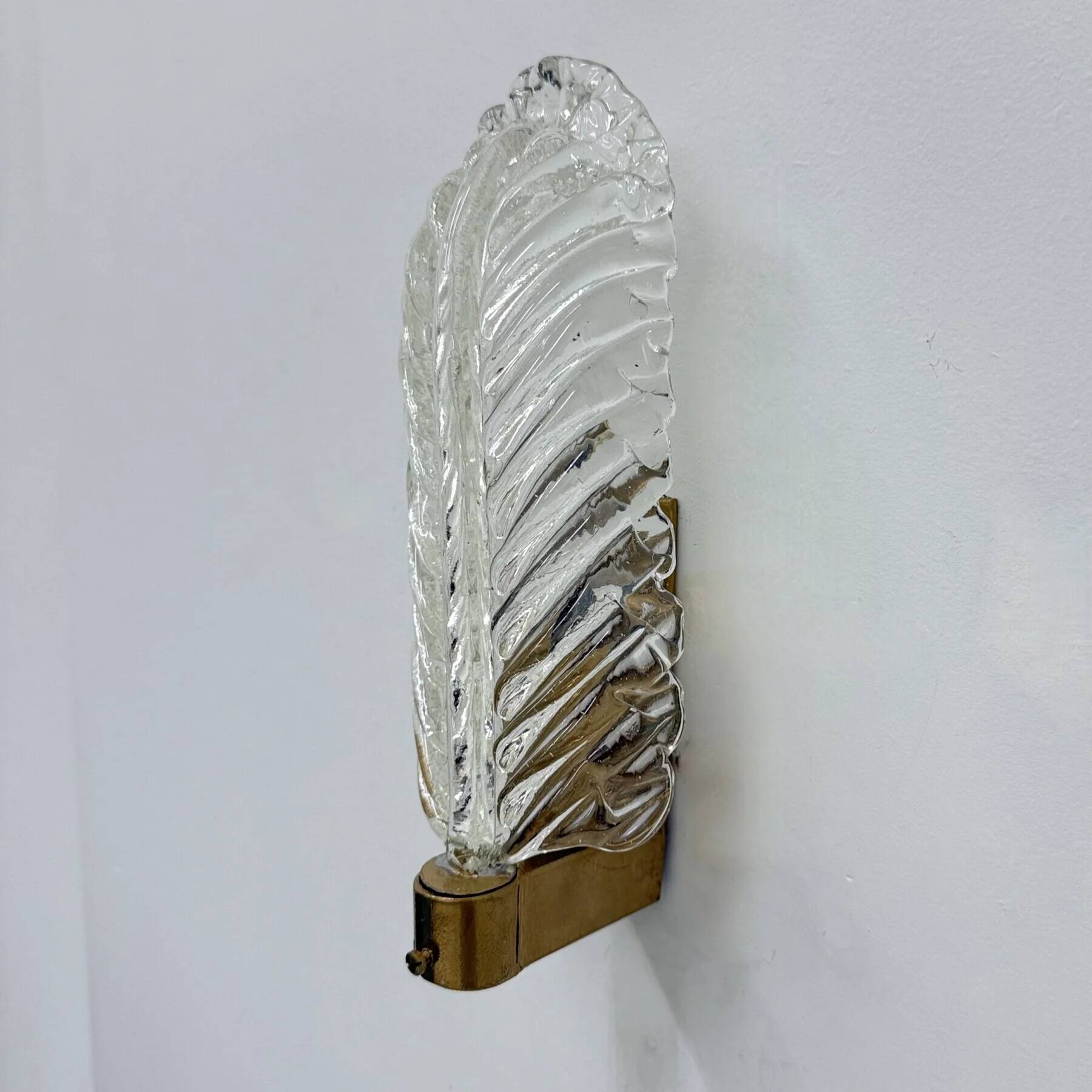 Set of 2 Barovier & Toso wall lamps sconce, 1950s Italy