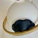 Suspension mid-century laiton et verre opalin