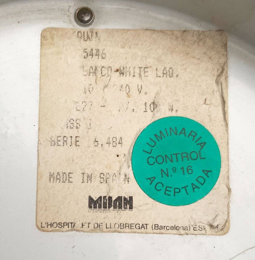 Plafonnier en verre postmoderne espagnol de Milan Iluminación, années 1980