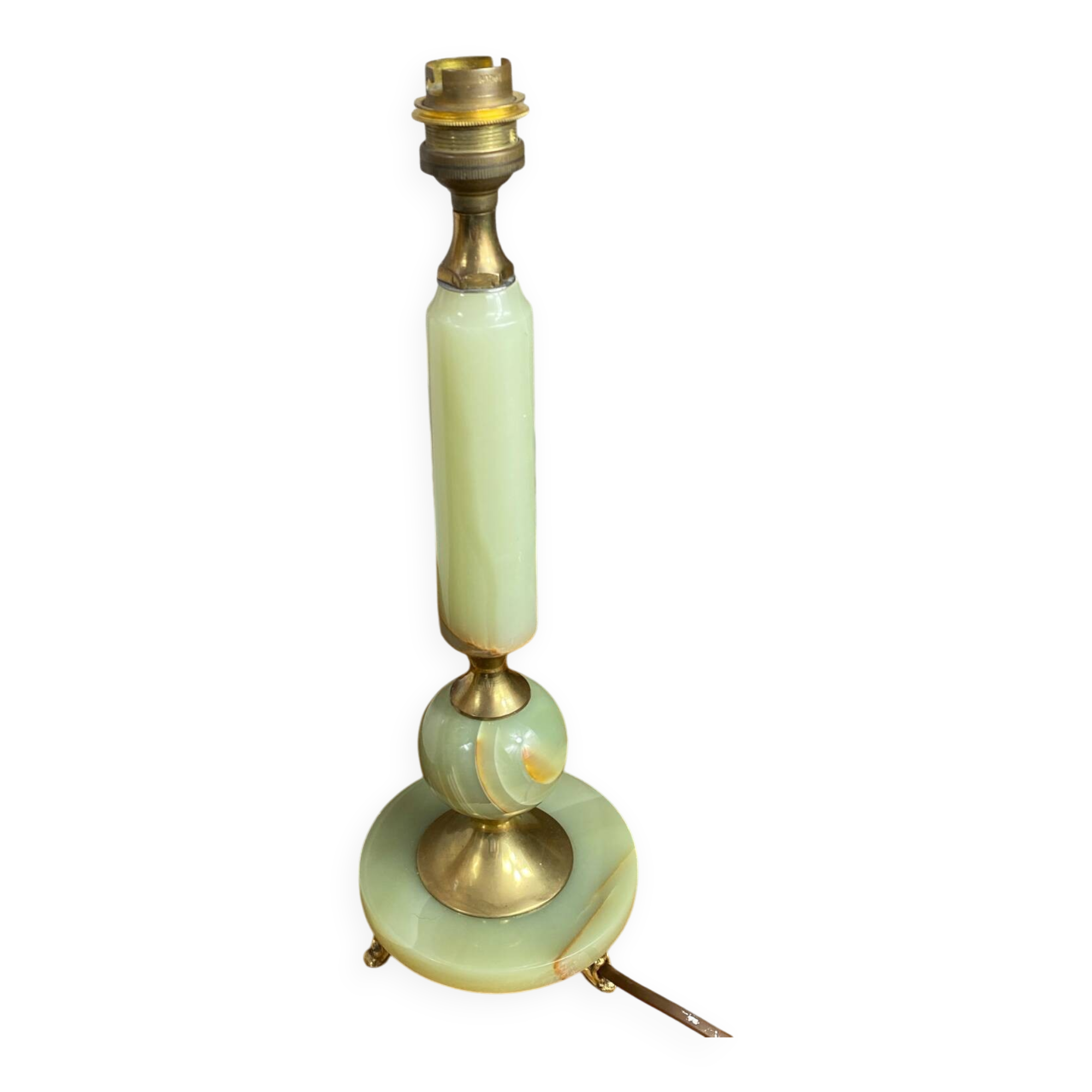 Onyx and brass lamp