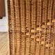 large wicker / rattan and black iron magazine rack from the 70s