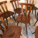 Set of 8 vintage brasserie chairs
