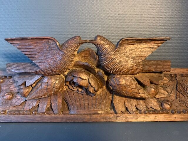 Antique carved wooden pediment