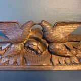Antique carved wooden pediment