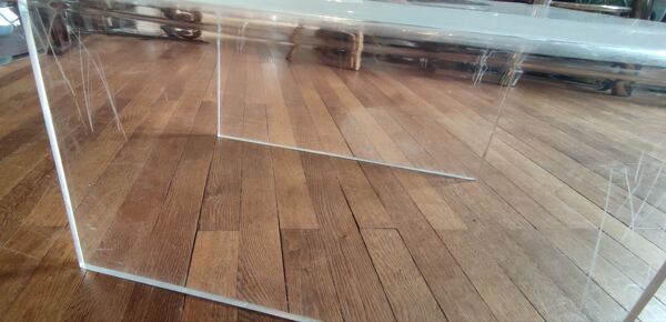 Table basse/bout de canapé Plexiglas/design 20 ème siècle
