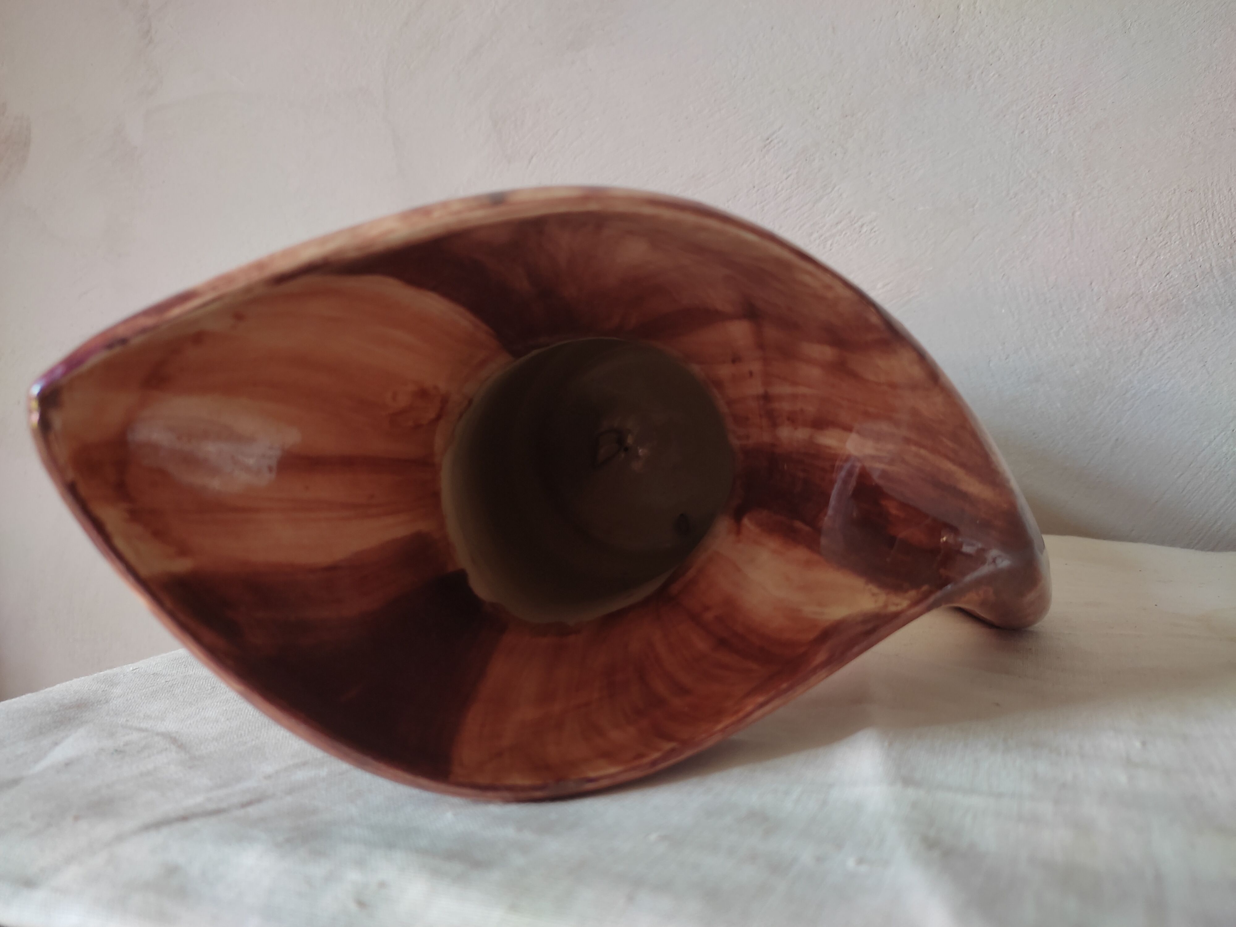 Earthenware decanter in false wood